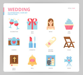 Wall Mural - Wedding icon set