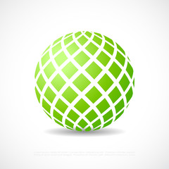 Wall Mural - Abstract green orb sphere