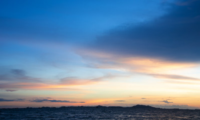 Wall Mural - Colorful of sunset on sea scape background