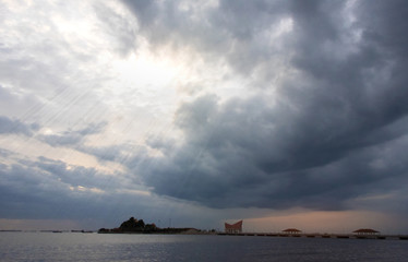 Wall Mural - Cloudy before raining after sun down