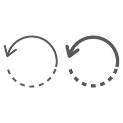 Fototapete - Rotate line and glyph icon, tools and design, circle sign, vector graphics, a linear pattern on a white background, eps 10.