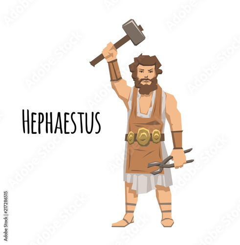 Cuadros en Lienzo Hephaestus, ancient Greek god of blacksmith and fire