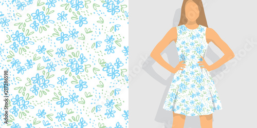 Naive sketch meadow flowers...