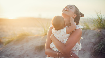 happy mother with her newborn baby