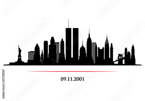 Fotografía New York City Skyline with twins tower
