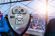 Binocular, viewfinder on the roof of the high building in New York. Observation point.