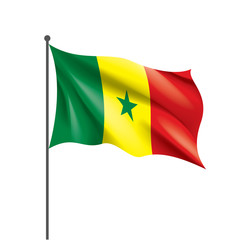 Senegal flag, vector illustration on a white background