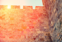 Ancient Wall In Old City Jerusalem