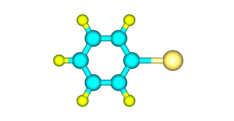 Sticker - Iodobenzene molecular structure isolated on white