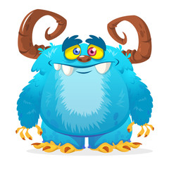 Cute cartoon monster. Vector troll or gremlin character. Halloween design