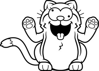 Sticker - Cartoon Little Cat Crazy