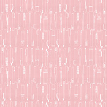 Vector  Line Art Pens And Pencils Seamless Pattern On Pink Notebook Page Background. Great For School And Office Stationery, Fabric, Scrap Booking, Packaging, Backgrounds And Backdrops.