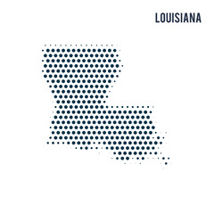 Wall Mural - Dotted Louisiana map isolated on white background.