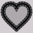 Black lace heart. Ornate element for design of invitations, cards or decoupage.