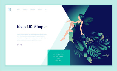 web page design template for beauty, spa, wellness, natural products, cosmetics, body care, healthy 