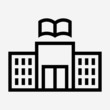 Outline library building pixel perfect vector icon
