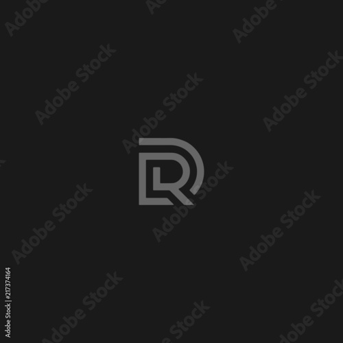 Fotomural Unique modern trendy DR or RD grey color initial based icon logo.