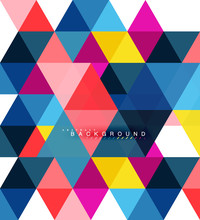 Multicolored Triangles Abstract Background, Mosaic Tiles Concept