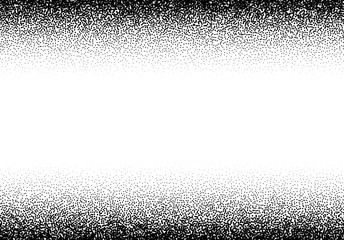 Dotwork gradient background, black and white scattered stipple dots