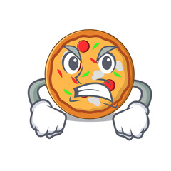 Sticker - Angry pizza mascot cartoon style