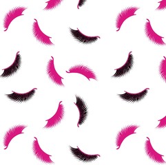 Sticker - Lashes vector pattern with pink glitter effect