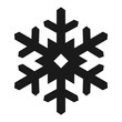 Simple, flat, black silhouette snowflake icon. Isolated on white