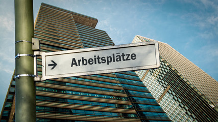 Canvas Print - Schild 358 - Arbeitsplätze