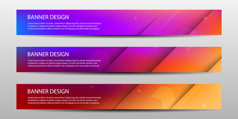 Wall Mural - Banners with colorful geometric background . Vector illustrations