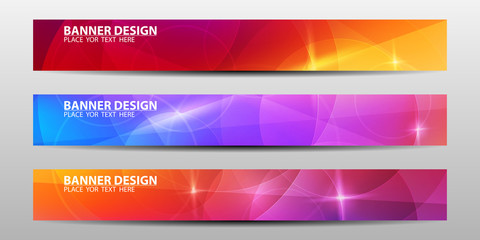 Poster - Banners with colorful geometric background . Vector illustrations