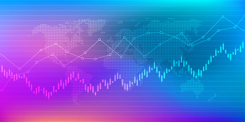 Stock market or forex trading graph in futuristic concept suitable for financial or Economic business idea and all art work design for Abstract finance background