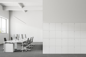 Poster - White lockers in a modern company office