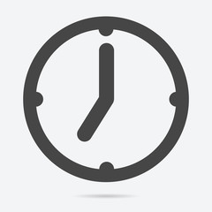 Clock icon flat style isolated on background. Clock icon sign symbol for web site design.