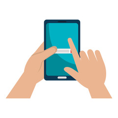 Sticker - hand with smartphone device