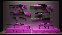Pink Firearms Display 3d Illustration 3d Rendering