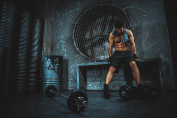 Man training in a gym