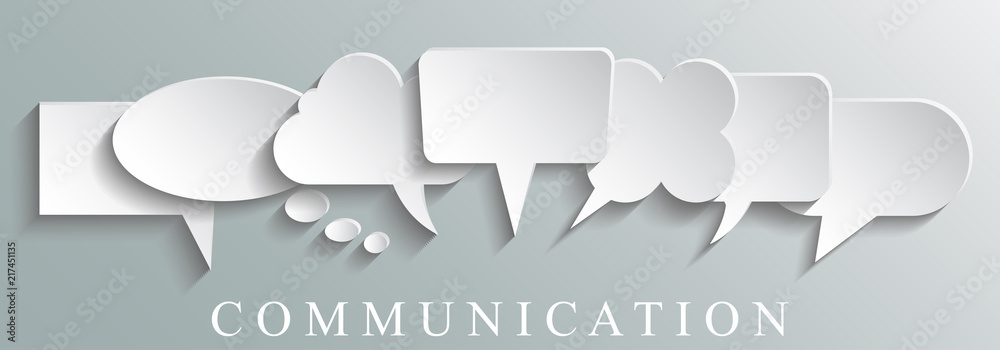 White icons communication concept - stock vector - obrazy, fototapety, plakaty 