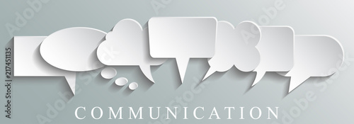 Fotomural White icons communication concept - stock vector