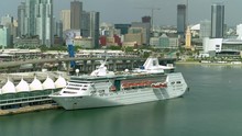 Aerial Video Empress Of The Seas Downtown Miami