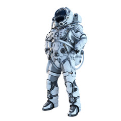 Wall Mural - Astronaut on white. Mixed media