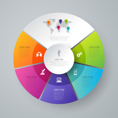 Aufkleber - Infographics design vector and business icons with 5 options.