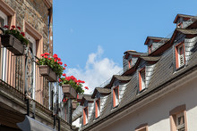 Roofs Of Old Houses In Cochem At Mosel River In Germany