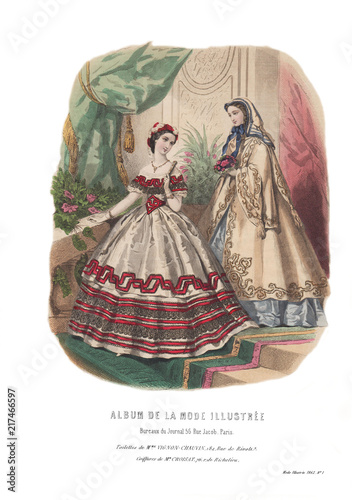 Fotografia  Gravure de La Mode Illustrée 1862 1