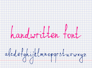 Aufkleber - Vector hand-written alphabet set on the checkered paper sheet