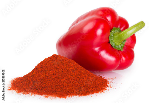 Cuadros en Lienzo Pile of ground paprika with pepper