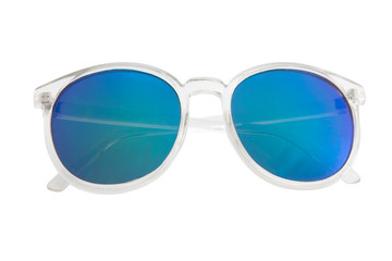 Canvas Print - Sunglasses with Multicolor Mirror Lens isolated on white background.