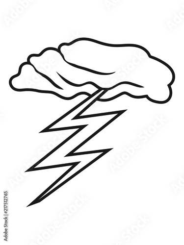 Kontur Himmel Schwarz Wolke Gewitter Blitz Sturm Nacht Abend Blitz Symbol Kabel Strom Elektro Leitung Starkstrom Gefahr Energie Watt Clipart Stock Illustration Adobe Stock