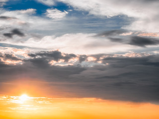 Wall Mural - Light in the evening. Beauty and Color of the sky at sunset. For background and backdrop.