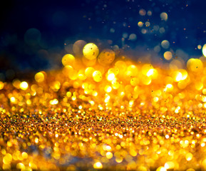 Wall Mural - glitter gold lights grunge background, glitter defocused abstract twinkly lights stars christmas lig