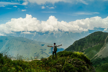 mountain panorama nature landscape peak sky cloud