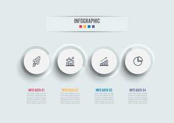 Poster - Infographic design vector and marketing icons can be used for workflow layout, diagram, annual report, web design. Business concept with 4 options, steps or processes.